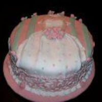Pretty In Pink white cake with fondant, and fondant accents thanks for the idea evaruggiero