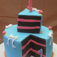 Slice 'o Cake 1St Birthday Cake Fondant with gum paste detailsCake flavor is Orange Dreamsicle