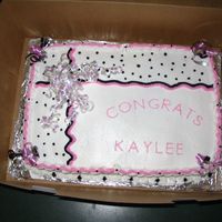 Graduation First let me thank CAKERY for the great idea. Chocolate cake with BC icing. Done for a girl grad