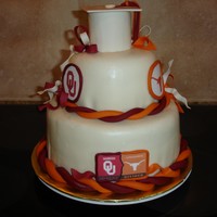 Ut / Ou House Divided Twin's graduation, one going to UT and the other to OU. MFF with MFF/GP decoration
