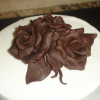 Engagement Cake 2 Italian Cream cake with cream cheese bc and chocolate clay roses