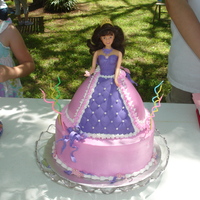 Barbie Rainbow Cake For my dd's 6th birthday. First time making a "rainbow" cake, the reaction was well worth the extra work! WASC with...