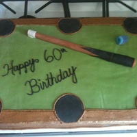 Pool Table Fondant and buttercream pool table cake.