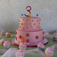 Reece's 3Rd Birthday 9" Vanilla Butter WASC filled with chocolate fudge and 12" Chocolate WASC filled with French Vanilla creme and fresh bananas. All...