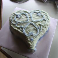 Shower Cake - 3 Of 3 While taking the Wilton 2 & 3 courses I also did the dessert table for my sisters Bridal Shower. 3 main cakes were Carrot Cake with...