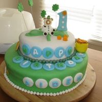 Aiden's 1St Birthday Cake I did for my son's first birthday. My husband is irish, the birthday was during St.Paddy's weekend, hence the theme!