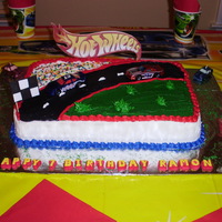 I Made This Cake For My Son :) He Loves Hotwheels 