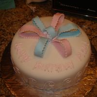 My First Fondant Covered Cake My first time using fondant and of course it was a failure