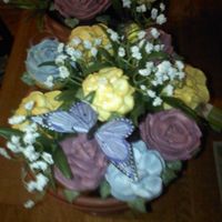 Mini Cupcake Bouquet This is my 2nd cupcake bouquet I made them with mini cupcakes Any comments or suggestions would be appreciated.Thanks:)