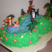 Summer Fun! Summer fun theme - boating, surfing, eating cake... all on a crazy river (ha,ha).(3) 8" round cakes - one side with 2 cakes the other...