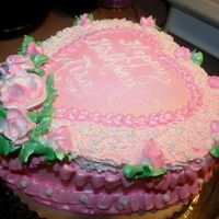 Birthday Heart 2 (thick) layer carrot cake, cream cheese icing & buttercream mixed , and lot's of pearl spray!! This was for my youngest child&#...