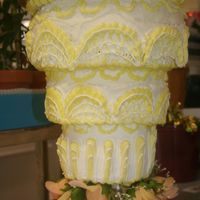Img_9336.jpg "Upside down" wedding cake.. literally. My boss challenged us to make one of these from a picture he had seen in our company...