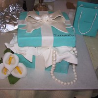 Tiffany's Box Tiffany's Box with calla lilies and pearls.