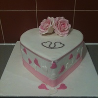 Valentine's Day Cake White chocolate mud cake with dark chocolate ganache - for a raffle at the school where I work on Valentine's Day - the kids at school...