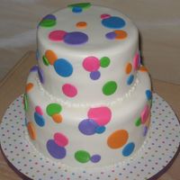 Lotsa Dots 8" and 6" tiered round covered and decorated with MMF.