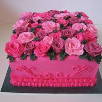 Pink Roses I got the inspiration for this cake from another CC member - dky had done her version of a Wilton cover cake, and this is mine.This is a 2...