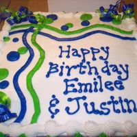 Whimsical Birthday This was a double 12"x12" square cake adapted from another CC member's 1/2 sheet cake in this style. This is one of my...