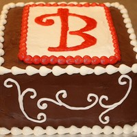 Brought To You By The Letter 'b' Made for a housewarming party. Choc/choc with buttercream accent and border