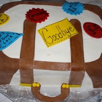 Goodbye....farewell 2 11x15 stacked and covered in fondant