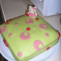 Birthday Cake To My Friend! covered with marzipan and hello kitty is also marzipan!