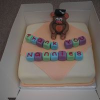 Nursery Graduation We made this for my sons Nannies when he graduated from nursery. He even wrote his name on the back with food colour pen!! Cute!