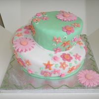 Topsy Turvy Flower Cake I made this for my own birthday. Inspiration from a cake designed by Lindy SmithIts my first attempt at a whimsical cake structure.