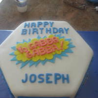 Yo Gabba Gabba yo gabba gabba cake for a 3 year old. yellow cake with bavarian creme