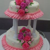 Wedding Cake With Fondant Roses Wedding Cake with Fondant Roses made by hand