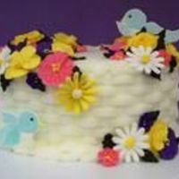 My First Basket Weave, Color Flow And Royal Flowers Attempt... Birds are color flow method, basket weaved in BC with Royal flowers