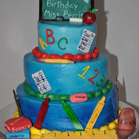 School Days 21st Birthday cake for a friend she is going to school to be a teacher