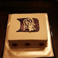 Duke Blue Devil Grooms Cake Grooms cake for Blue Devil's fan....vanilla cake with butter cream icing...the emblem on top is made out of fondant and royal icing