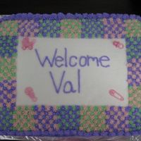 Quilt Cake Made this for a friend at work having a baby girl. Needed something simple and quick. It was a HIT!