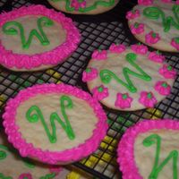 "w" An initial cookie I did for a reception. I thought they turned out pretty well, my first order for one.