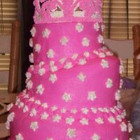 Pink Whimsical Princess Cake THis is my first whimiscal cake and my first royal icing tiara. I was pretty proud with how it turned out. I made it for my daughters 4 yr...