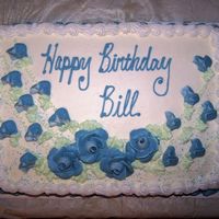 Plain Birthday Cake Just a plain birthday cake for a guy. Buttercream frosting, gold cake, and yummy. =)