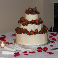 Strawberry Delight The cake flav is a ceamcheese pound cake, with buttercream icing, and white chocolate transfer.