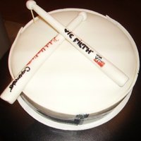 Snare Drum With Vic Firth Sticks Sort of looks like a drum...haha it was for my brother, so I didn't try to make it absolutely perfect, since he was going to demolish...