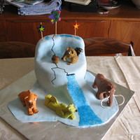 Ice Age Cake I made this cake for my daughters 3rd birthday last year. The figures were made of fondant. It was my first attempt at making fondant...
