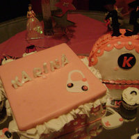 Pink White shape of a box and a purse