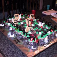 Graveyard Cake Graveyard with tombstones and ghosts, spooky!