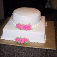 Ribbon Roses practice faux fondant cake with ribbon roses