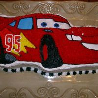 Lightning Mcqueen Birthday Cake Made with Wilton Buttercream Icing.