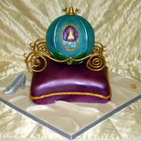 Cinderella Carriage And Pillow All is edible.Made the shoe with chocolate mold.TFL!