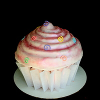 Cupcake Cake I liked the way the top turned out,but I hate the cup.I tried to make it out of parchment,what a pain.