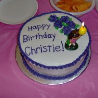 Purple Roses I made this for a 2nd birthday. I wasn't gutsy enough to make characters, so i decorated it in her favorite color (purple) and added a...