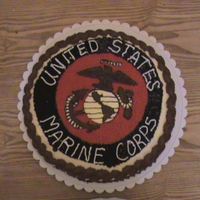 Marine Cake This was my very first cake the detailed. My daughter's daycare wanted this for her son going away to Iraq.