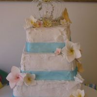 63Rd Wedding Anniversary Buttercream with gumpaste flowers. For my DH Grandparents 63rd Wedding Anniversary on July 14th, 2008... This cake gave me grief from the...