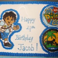 Go Diego Go Cake This is a strawberry cake with bc frosting and a bc transfer. Thanks for looking
