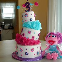 Abby Caddabby My daughters birthday cake. SMBC with fondant accents.