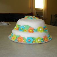 Dscn0403.jpg The cake is covered in fondant and the flowers are fondant too.